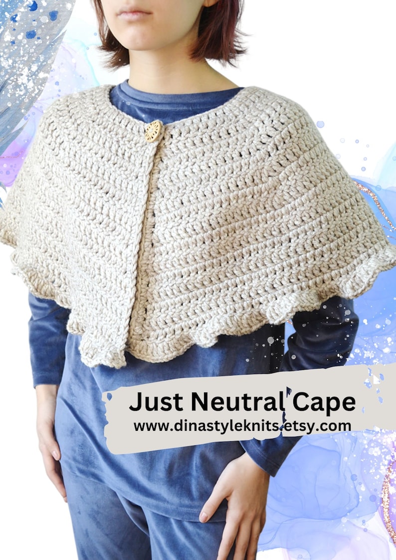 Crochet Cape Capelet Pattern: Easy Poncho Shawl (PDF Download) - Etsy