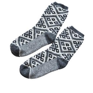 Handknit wool socks black Therapeutic socks Chunky bed socks Plus size 9-12 socks Christmas socks Warm Gift for him image 9