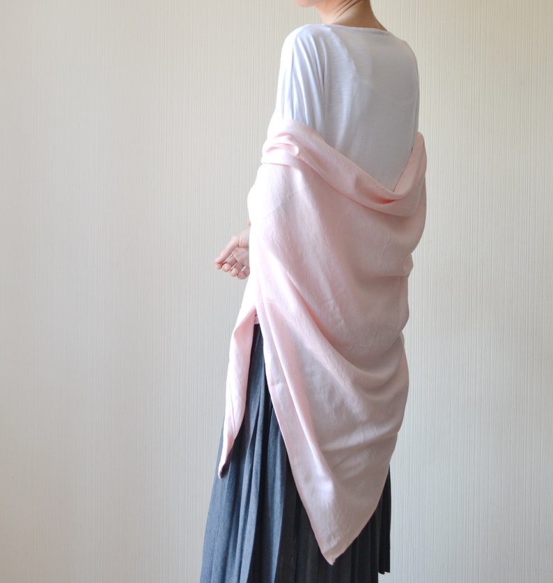 Pink linen scarf Blush pink shawl Pink bridal shawl Pink wedding shawl Womens scarves Organic linen scarf