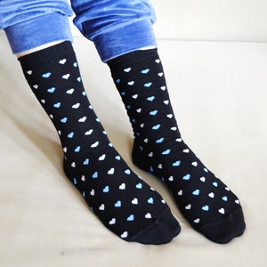 Women Cotton Socks with Hearts Cozy Socks Gift Women Socks Cute Valentines Day Gift for Women US 7-9 image 2