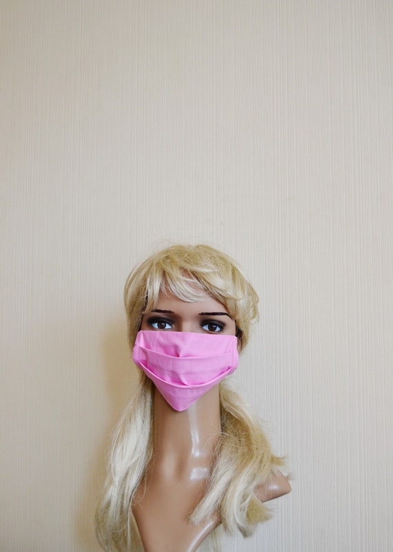 Small face mask Printed face mask Pink face mask Cute face Etsy