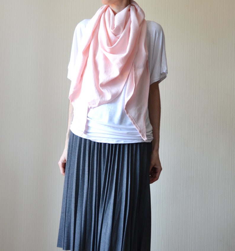 Pink linen scarf Blush pink shawl Pink bridal shawl Pink wedding shawl Womens scarves Organic linen scarf