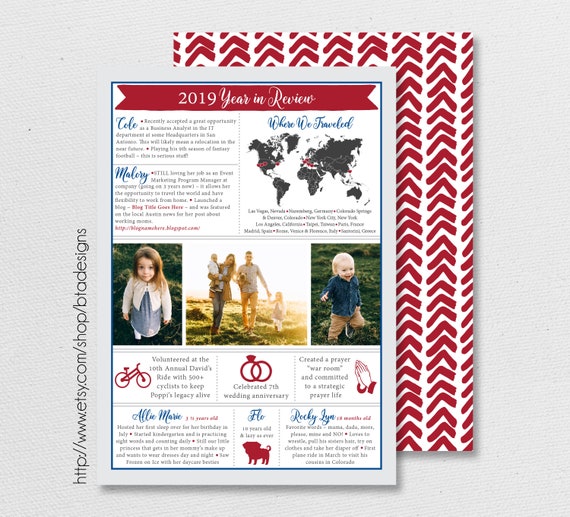Year in Review Infographic // Christmas Card // New Year's Card // Photo Card // Digital Design // Holiday Card #23 Il_570xn
