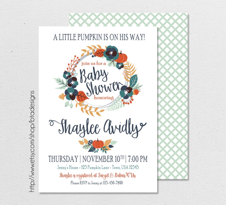 etsy fall baby shower invitations