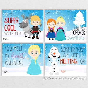 Printable Frozen Valentine Cards // Instant Download