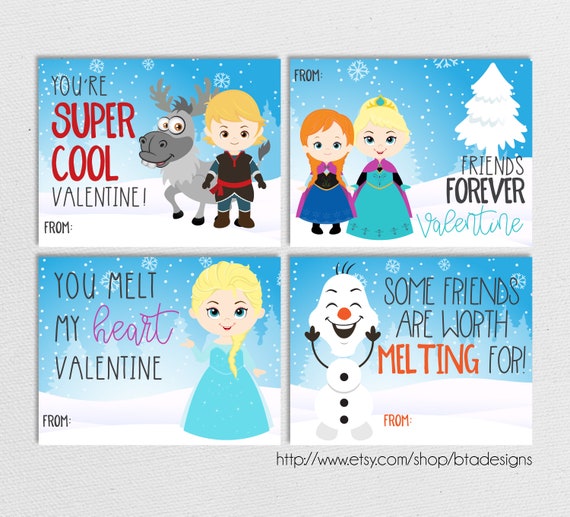 Printable Frozen Valentine Cards // Instant Download