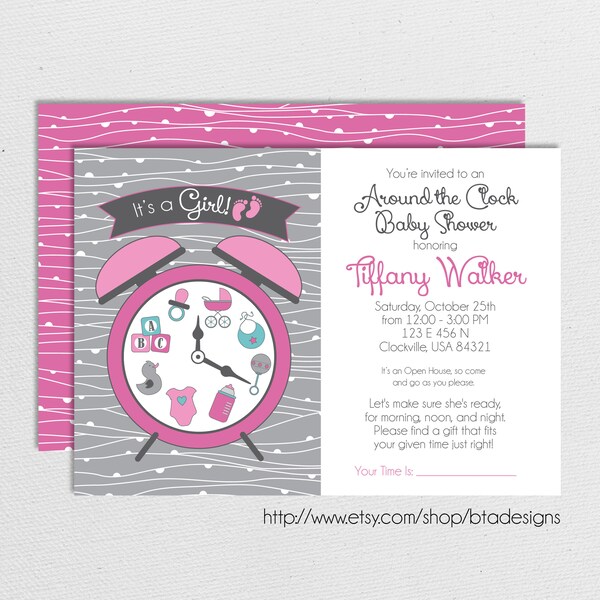 Around the Clock Shower Decorations Etsy