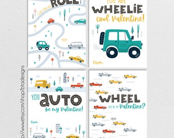 Tarjetas de San Valentín imprimibles para coches/vehículos // Descarga instantánea