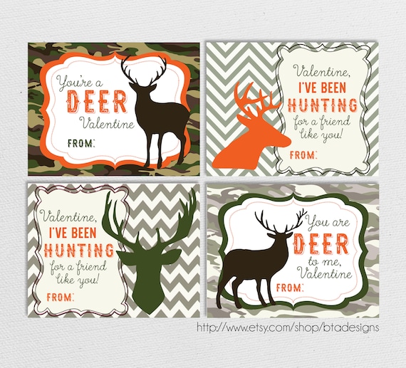 Printable Deer, Hunting Valentine Cards // Instant Download by ...