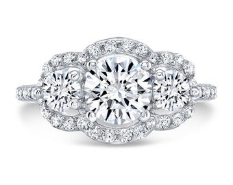 Tally 1.25ct. Round Moissanite & Diamonds Ring