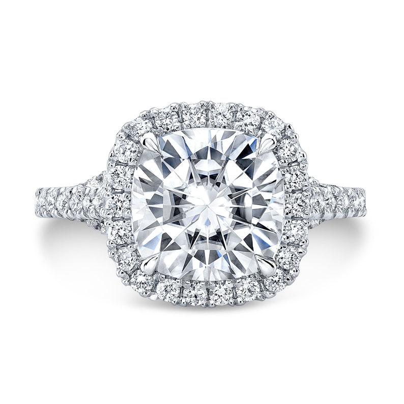 RACQUEL 3.00ct. Moissanite Engagement ring on 14k White Gold image 1