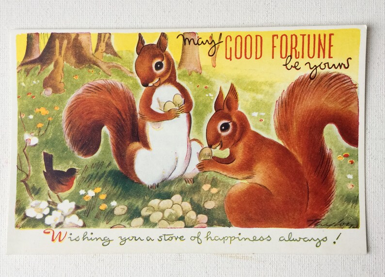 Your Choice Unused Rabbit Deer Squirrel 1950s \u201cPlaytime Pets\u201d by Taylor for Bamforth Ltd Cute Vintage Animal Postcards 01527