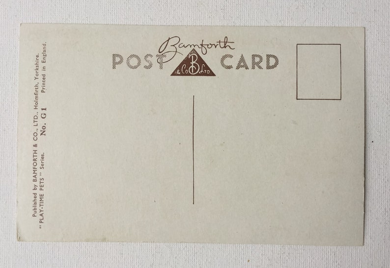 Your Choice Unused Rabbit Deer Squirrel 1950s \u201cPlaytime Pets\u201d by Taylor for Bamforth Ltd Cute Vintage Animal Postcards 01527