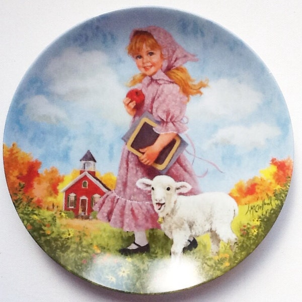 Limited Edition Collector's Plate by Reco, Mary had a Little Lamb, Signed by the Artist John Mc Clelland, 1985, 00028