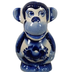 GZHEL RUSSIAN Porcelain Figurine MONKEY   #0128