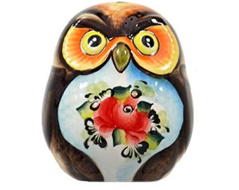 GZHEL RUSSIAN Porcelain Figurine OWL #0238