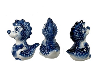 Porcelain Figurines of Dragon - The Symbol of The Year 2024 (lot of 3)