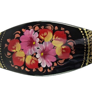 Russian Lacquer Barrette Hair Clip #0936 HAND PAINTED - Etsy display picture 1