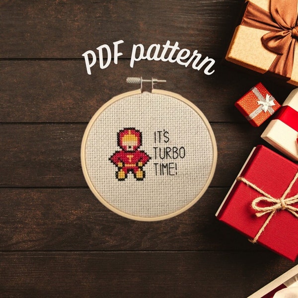 DIY Jingle All the Way | Turbo Man | It's turbo time | Christmas cross stitch pattern | Christmas embroidery pattern