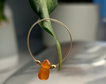 Carnelian 24kt gold plated stackable ring