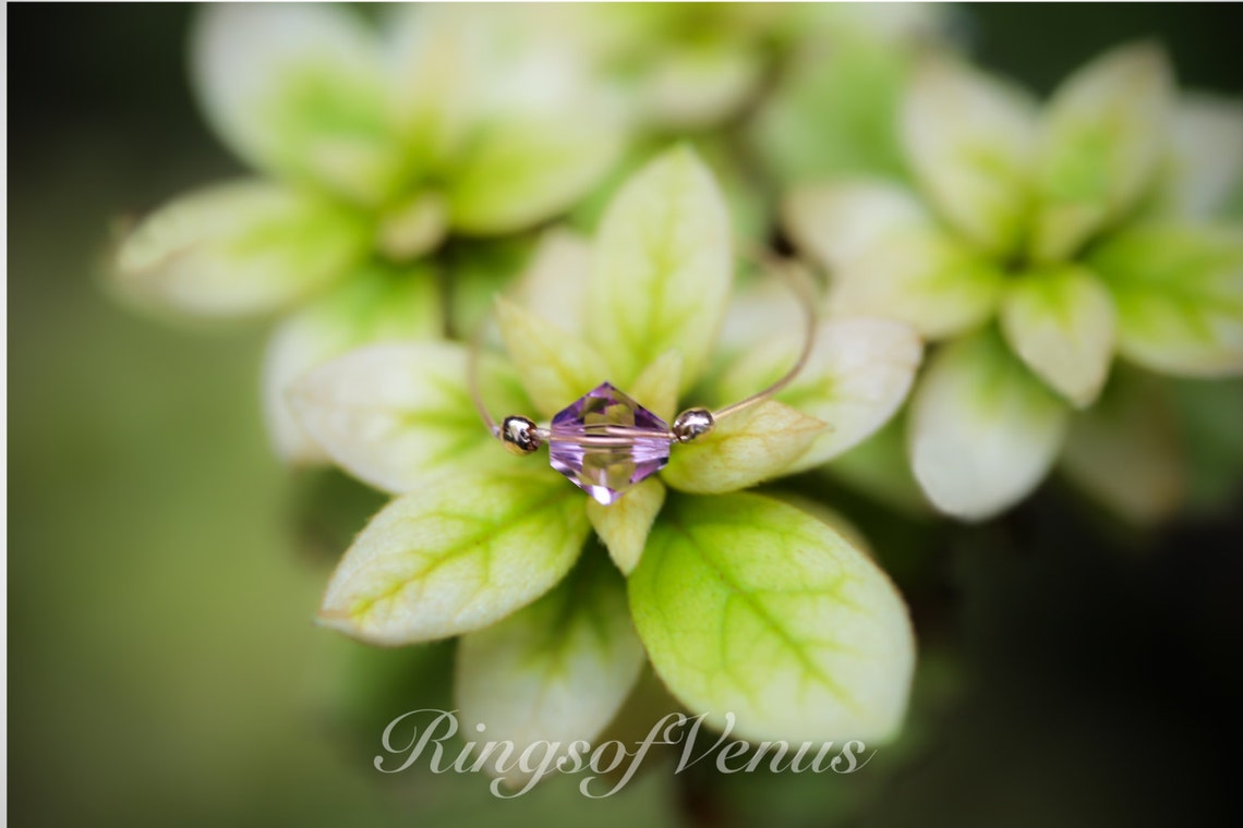 Purple Stacking Ring Delicate Ring Gold Stacking Rings - Etsy