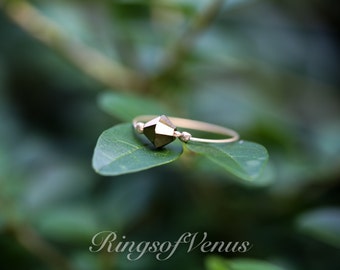 24k Gold Plated Ring: Copper Swarovski Crystal Stacking Ring