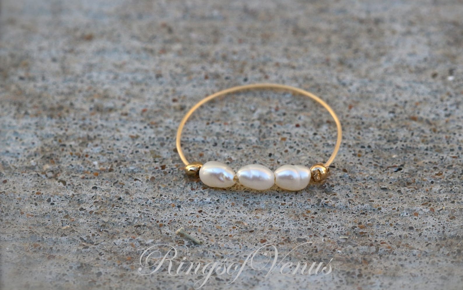 FREE SHIPPING Gold Pearl Ring, Freshwater Pearl, 24K Gold Ring, Unique ...
