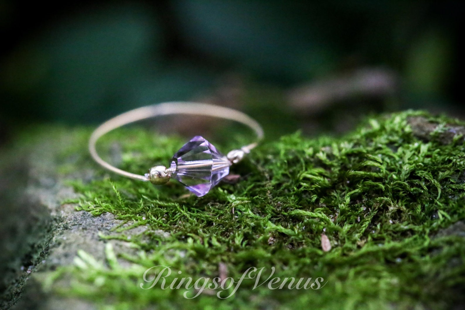 Purple Stacking Ring Delicate Ring Gold Stacking Rings - Etsy