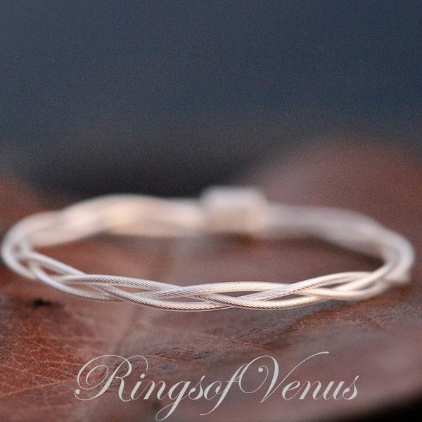 Braided Ring, Sterling Silver Plated, Delicate Stacking Ring, Thin Silver Ring, Delicate Ring Braid Ring, Stack Ring, Thin Ring, Silver ring