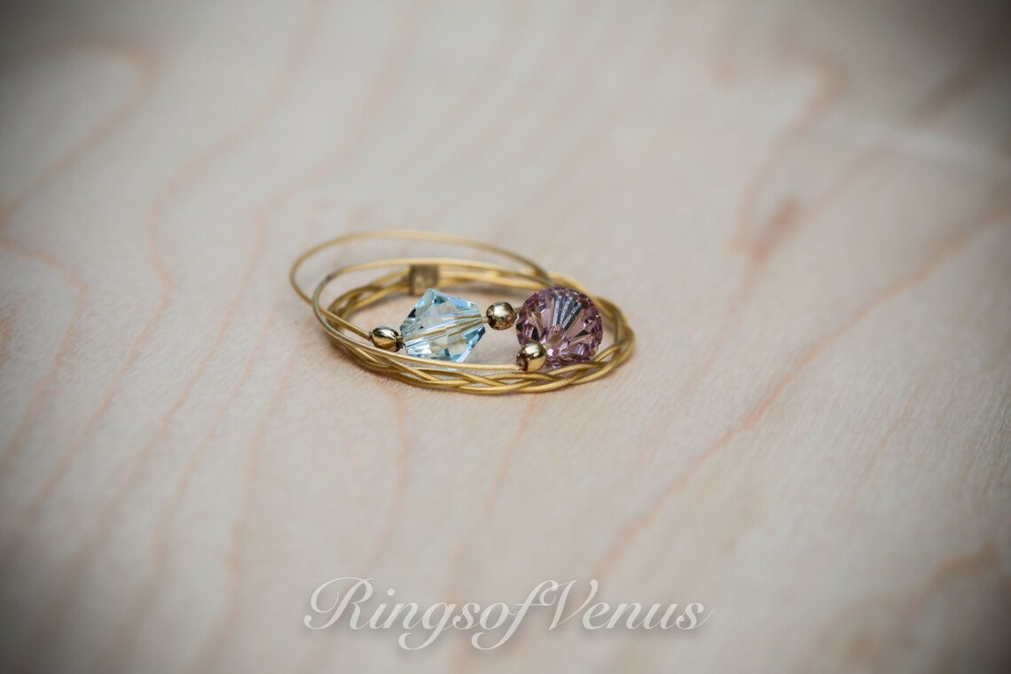 Purple Stacking Ring Delicate Ring Gold Stacking Rings - Etsy