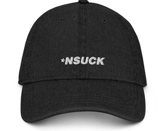 NSUCK Denim Dad Hat - Black