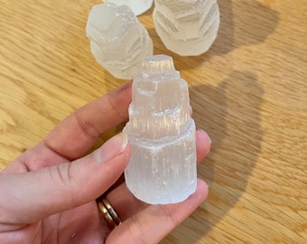 Small Selenite Tower - Raw Selenite Tower 2-3 Inches