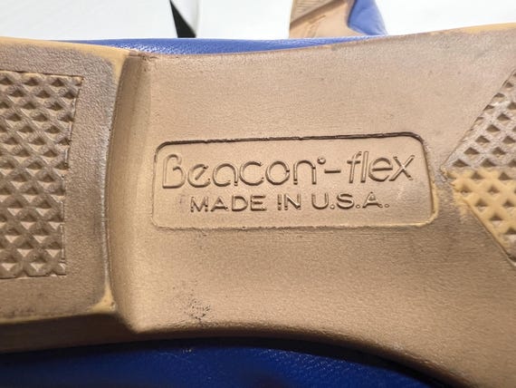 Women's Size 5 Vintage Leather Loafers: Blue and … - image 5