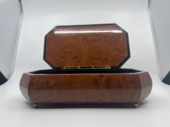 Burl Wood Box, Lacquered Jewelry Box, Vintage - image 5