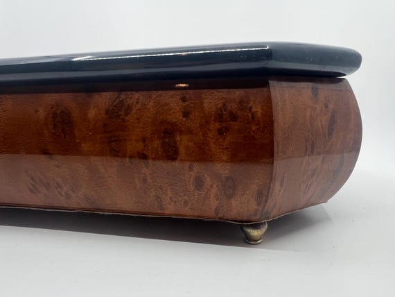 Burl Wood Box, Lacquered Jewelry Box, Vintage - image 9