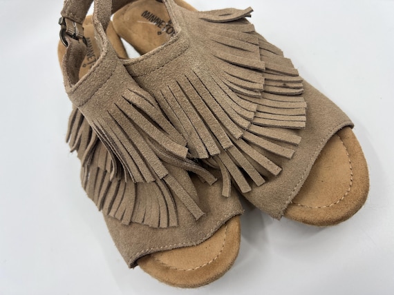 Minnetonka Suede Fringe Wedge Sandals – Boho Styl… - image 7