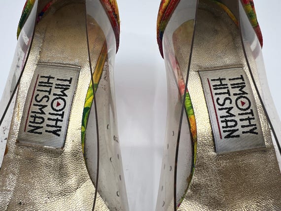 Vintage Timothy Hitsman Floral Print Clear Pumps … - image 3