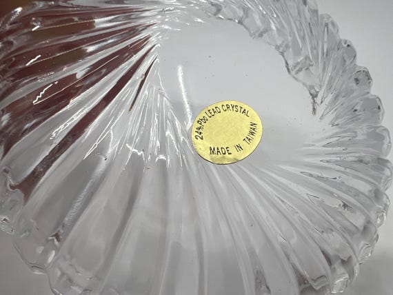Vintage 24% Lead Crystal Trinket Dish | Ring Dish - image 8