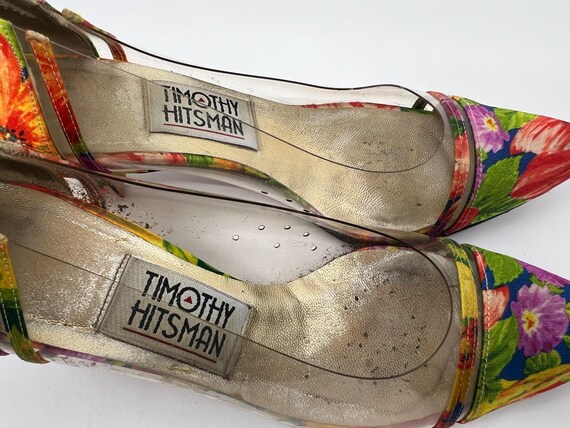 Vintage Timothy Hitsman Floral Print Clear Pumps … - image 7