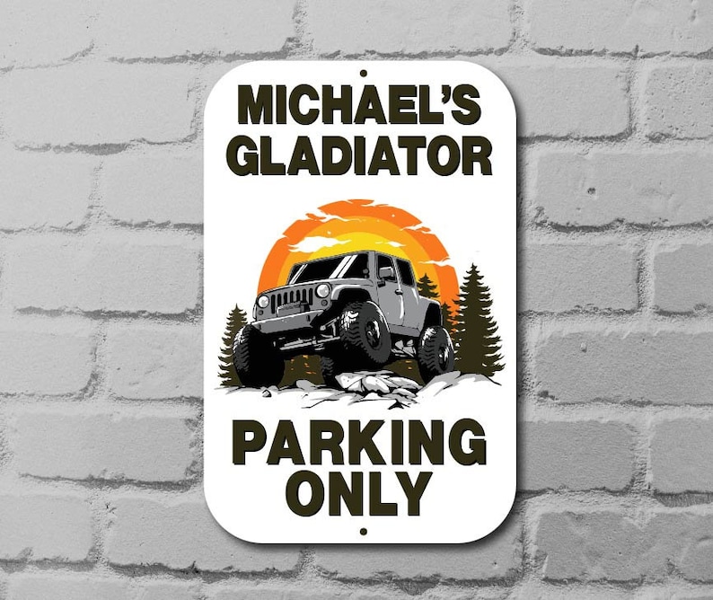 Customized Your Name Gladiator Parking Only Aluminium Metal Sign Free ...