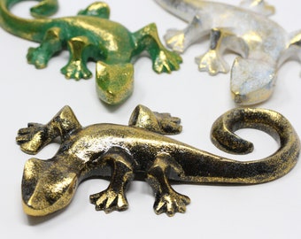 Wood Carved and Painted Lizard