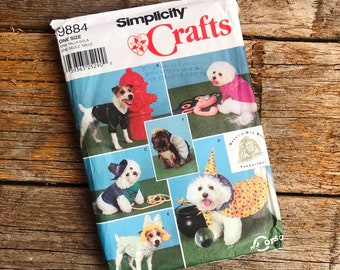 Simplicity Dog Coats Halloween Costumes Sewing Pattern 9884