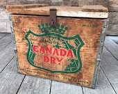 Canada Dry Wooden Crate Rustic Wood Box Vintage Advertising Ginger Ale Soda 1959