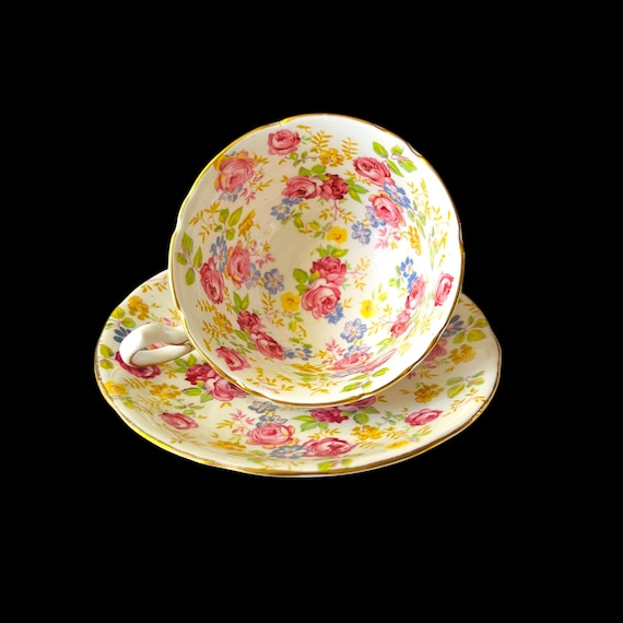 ロイヤルスタッフォード ジューンローズ チャイナ ティーカップ