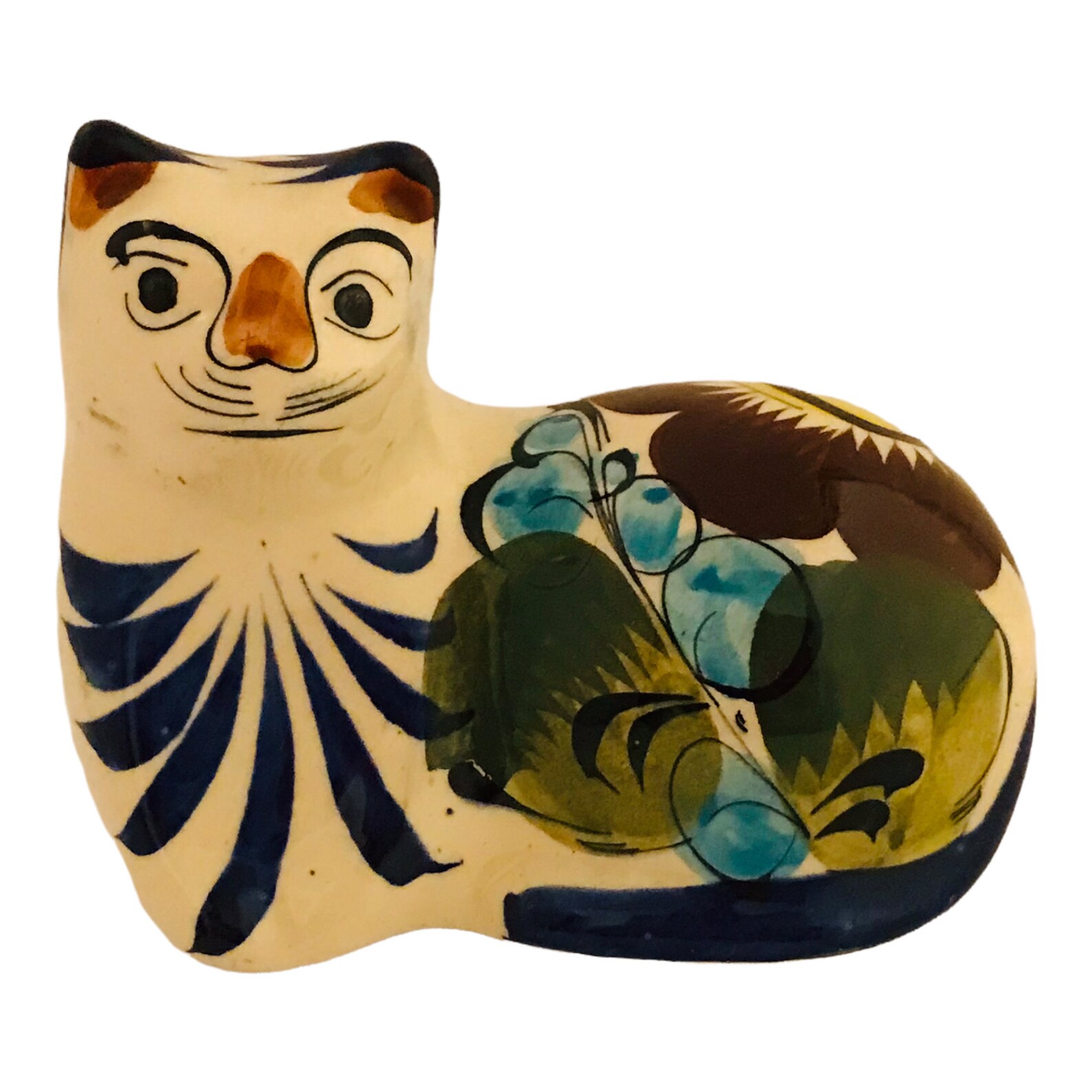 Tonala Pottery Mexico Kitty Cat Statue - Etsy