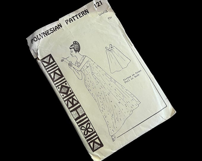 Polynesian Pattern Hawaii Kanani Dress Pattern 121 Size SMALL Bust 33 ...