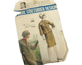 Vogue Couturier Design Sewing Pattern Fashion Designer Emilio Pucci 1306 Suit and Blouse 1960s Haute Couture