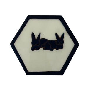 Texeramics Rabbit Decorative Tile Blue Bunny Rabbits Trivet