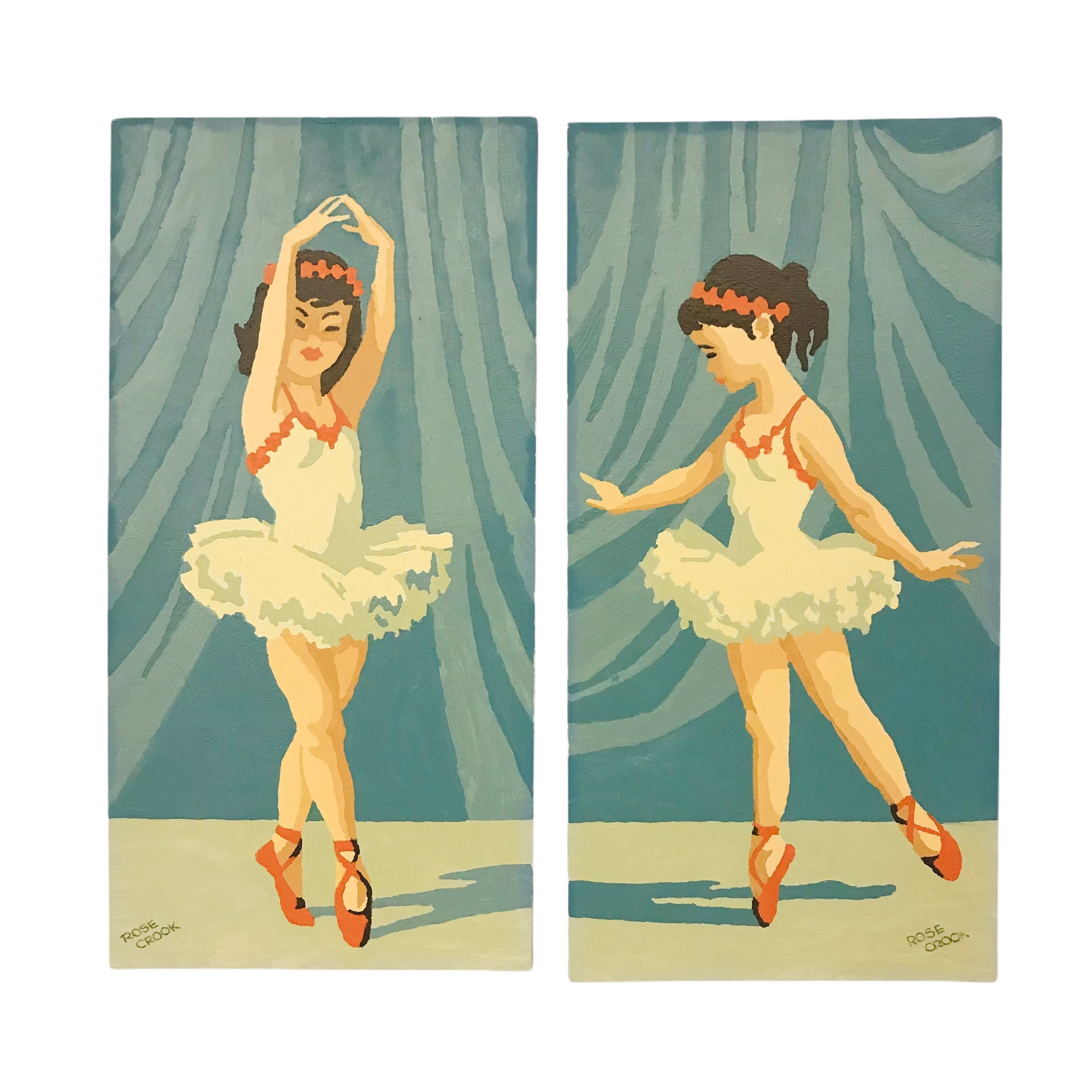 2-pack Paint by Numbers Kit for Kids, DIY Oil Painting by Numbers for  Girls, Framed Canvas Paint Kits 8x8 In. Ballerina Girl Theme 