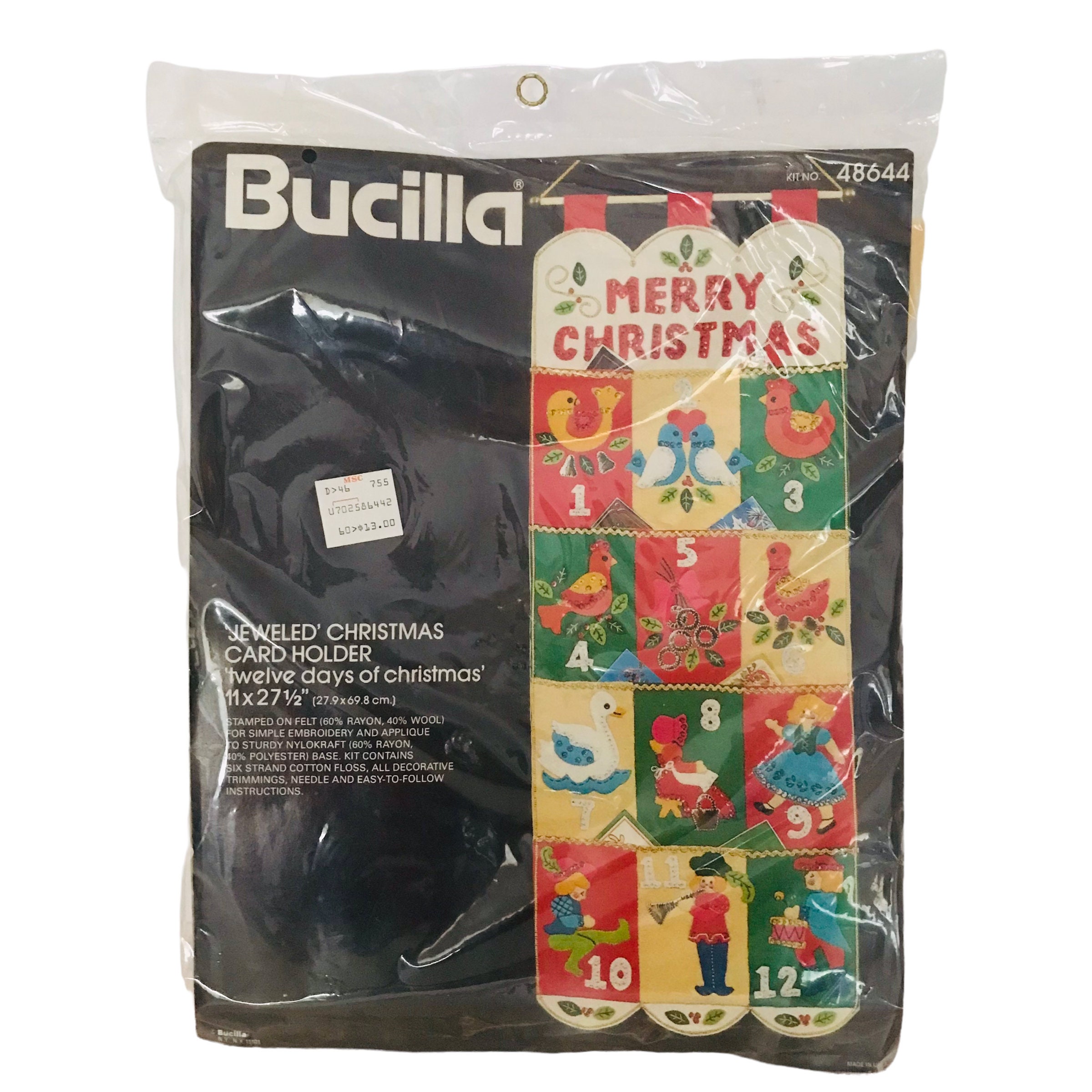 Vintage Bucilla Christmas Stocking Kit Fabric Geese Goose Country Christmas  